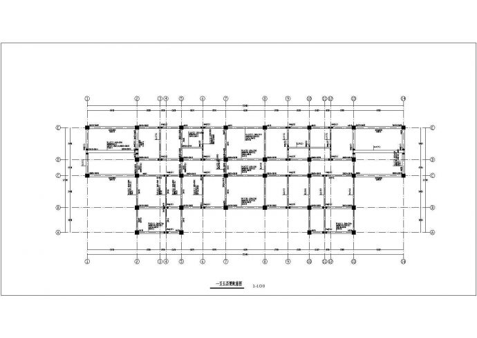 福州市某企业单位4400平米6层框架结构办公楼结构设计CAD图纸_图1