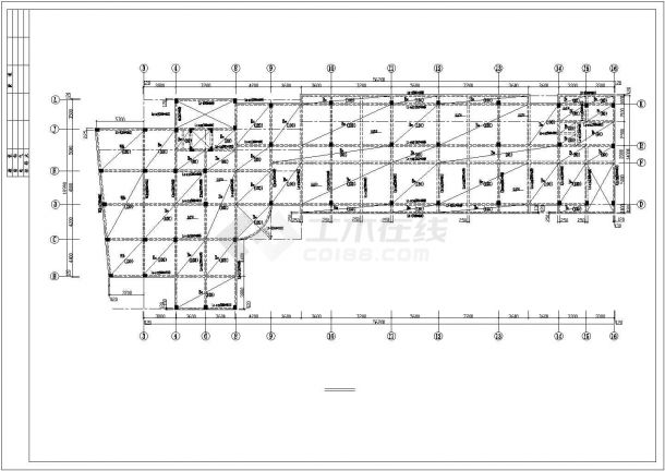 哈尔滨市某高校六层框架结构办公楼结构设计CAD图纸-图一