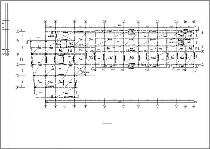哈尔滨市某高校六层框架结构办公楼结构设计CAD图纸_图1
