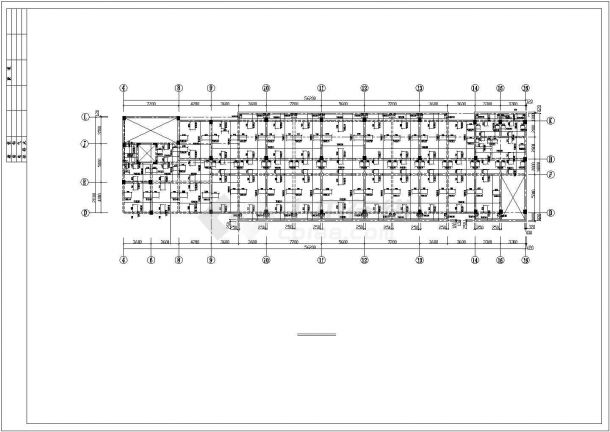 哈尔滨市某高校六层框架结构办公楼结构设计CAD图纸-图二