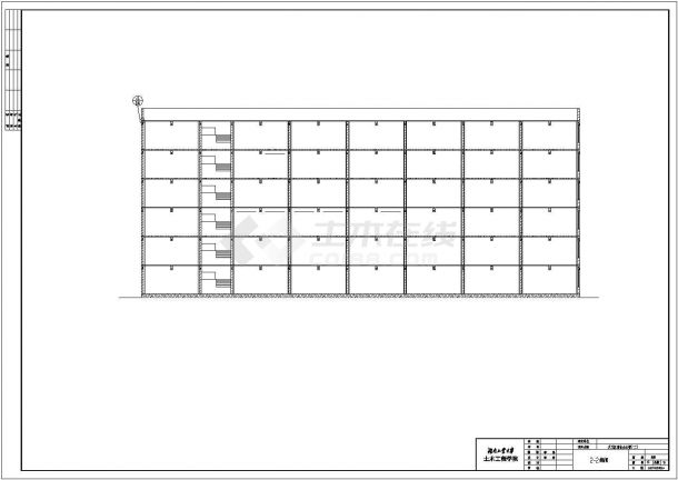 长沙某商业街6500平米6层框架结构商业办公楼建筑设计CAD图纸-图二