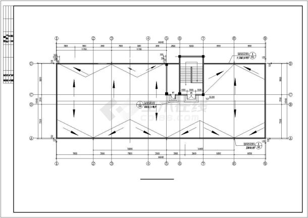 石家庄某公司4400平米6层钢混框架结构办公楼全套建筑设计CAD图纸-图一