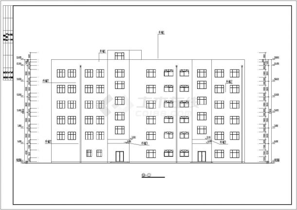 石家庄某公司4400平米6层钢混框架结构办公楼全套建筑设计CAD图纸-图二