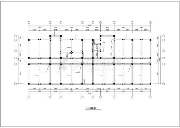 扬州市某集团公司7200平米6层框架结构办公楼结构设计CAD图纸-图一