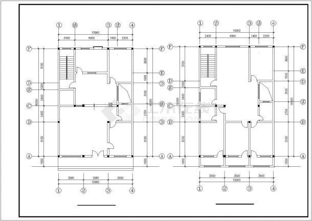 商住楼建筑设计CAD平面图纸-图二