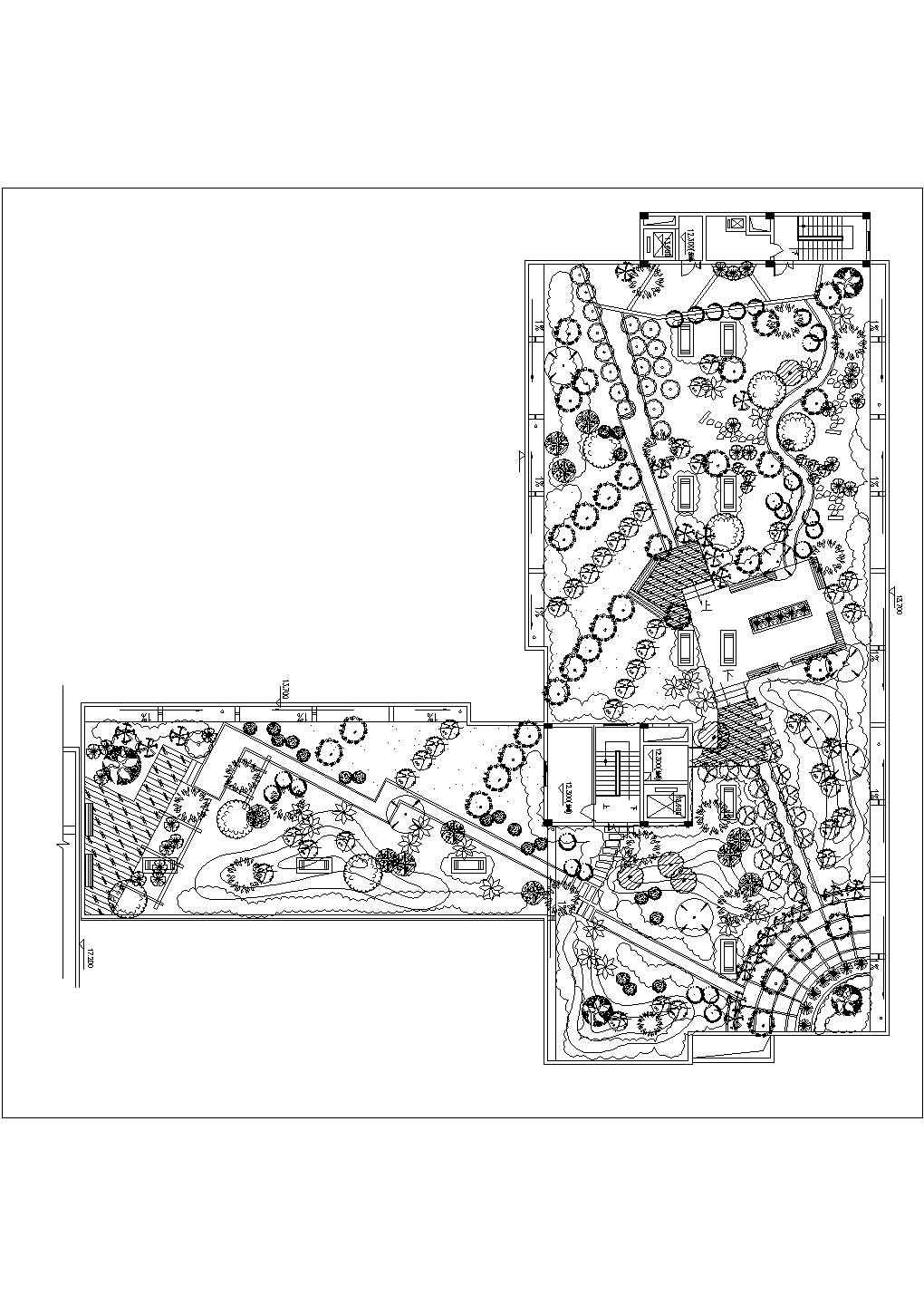 某别墅区屋顶花园CAD景观设计图纸