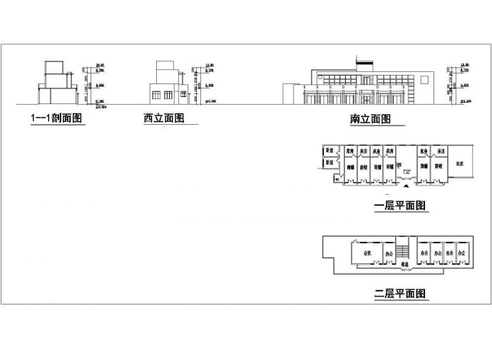 某岱山商铺办公楼CAD框架结构设计图纸带效果图_图1