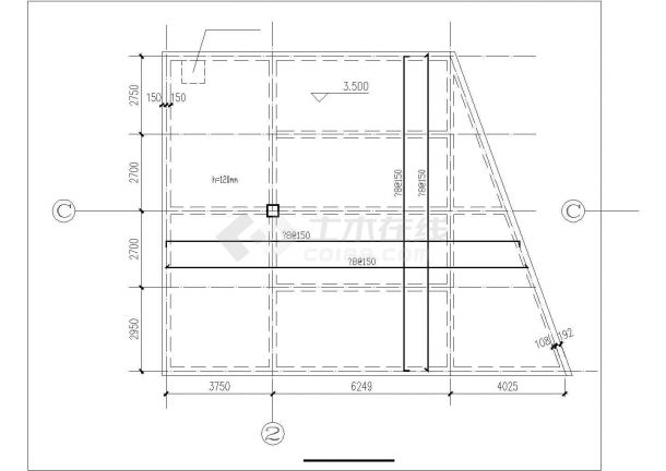 昆山市某大型工业区内部单层框架结构水泵房全套结构设计CAD图纸-图二
