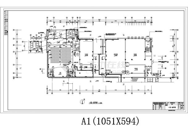 纪念馆附馆装修施工设计方案CAD图-图二