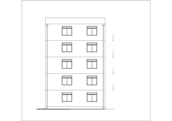 北京某建筑公司2500平米五层钢混框架结构办公楼平立面设计CAD图纸_图1