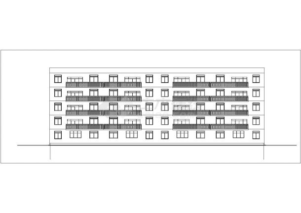 北京某建筑公司2500平米五层钢混框架结构办公楼平立面设计CAD图纸-图二