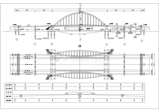 某提篮拱桥型CAD结构设计布置图-图二