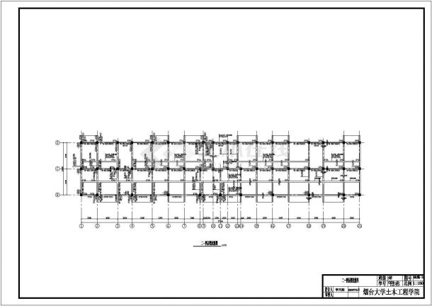衡阳市某居住区2900平米五层框架结构住宅楼结构设计CAD图纸-图一