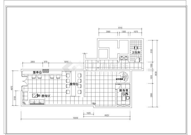 某网通营业厅装修基础CAD平面布置参考图-图一
