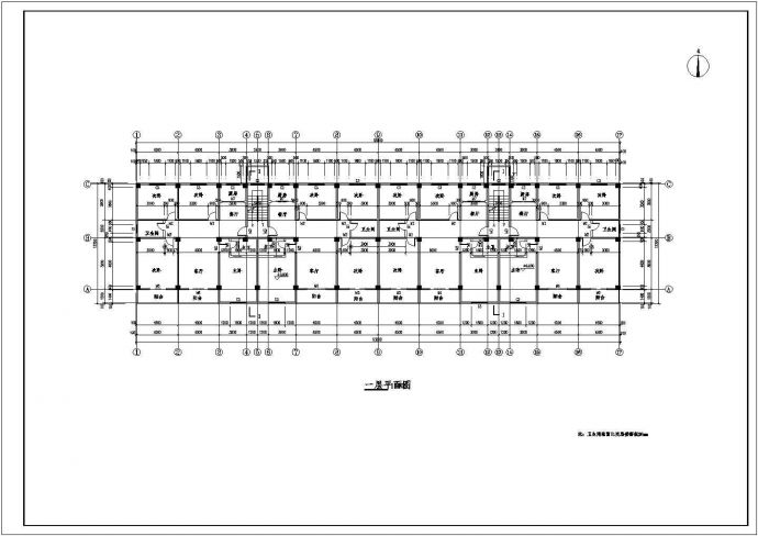东营市某小区4000平米5层框架结构住宅楼建筑设计CAD图纸_图1