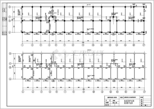 梧州市某小区3100平米6层框架结构住宅楼建筑+结构设计CAD图纸-图二