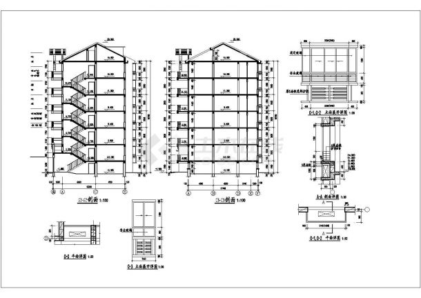 淄博市某小区3500平米左右6层砖混结构住宅楼建筑设计CAD图纸-图一