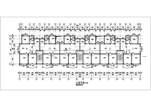 淄博市某小区3500平米左右6层砖混结构住宅楼建筑设计CAD图纸-图二