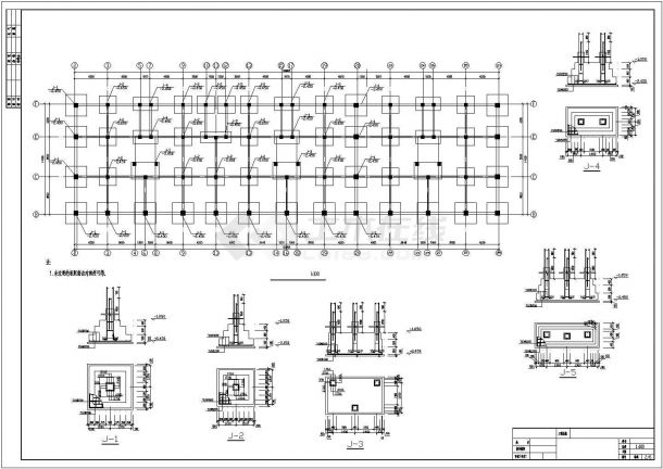 镇江市某家属院6层框混结构住宅楼全套结构设计CAD图纸-图二