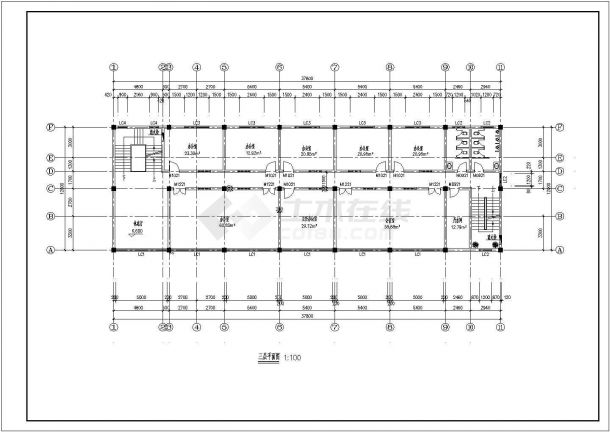 4层办公楼建筑设计平面图，含设计说明-图二
