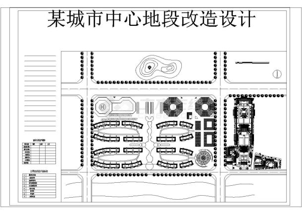 某城市中心区CAD建筑设计规划图-图一