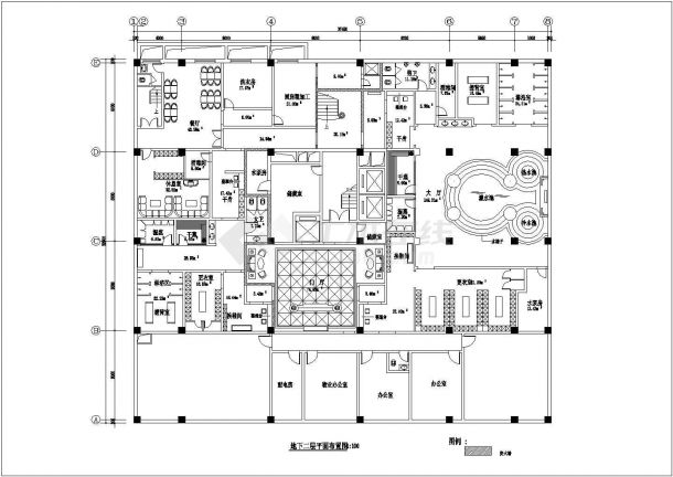 某河南省某休闲洗浴中心CAD室内设计装修方案-图二