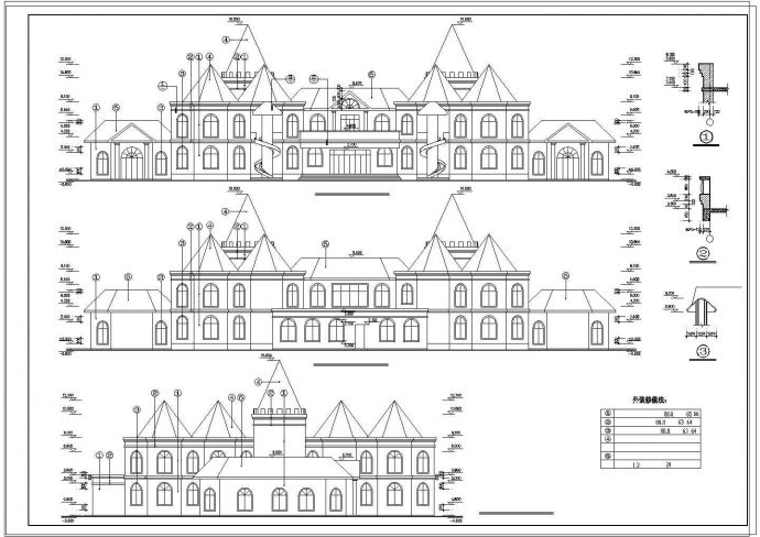 二层美式幼儿园建筑施工cad图，共六张_图1