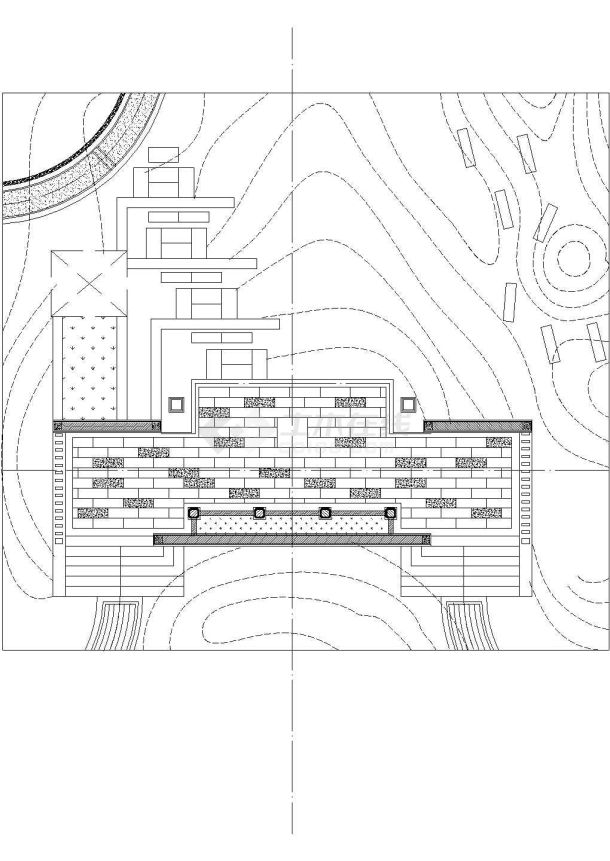 某住宅体验区廊架建筑施工图-图二