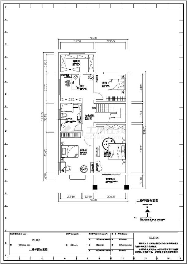 二层现代别墅全套装修施工图（含效果图）-图一