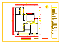 美式田园-三室两厅住宅装修设计CAD施工图-图二