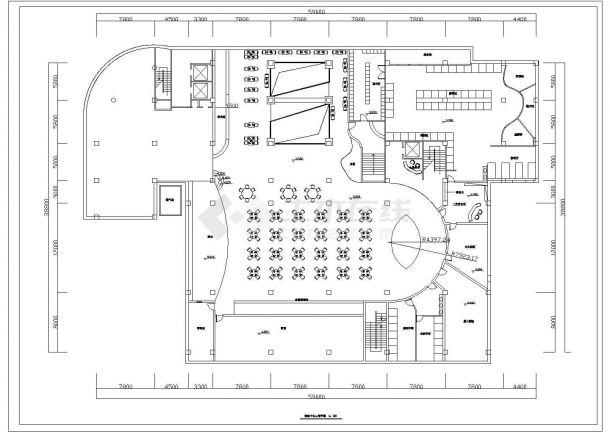 某精美洗浴中心建筑设计平面参考图-图二