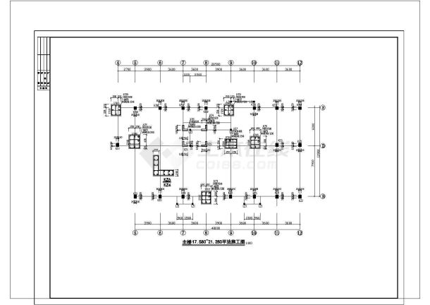 7层框架房管办公楼结构施工设计cad图，含施工说明-图二