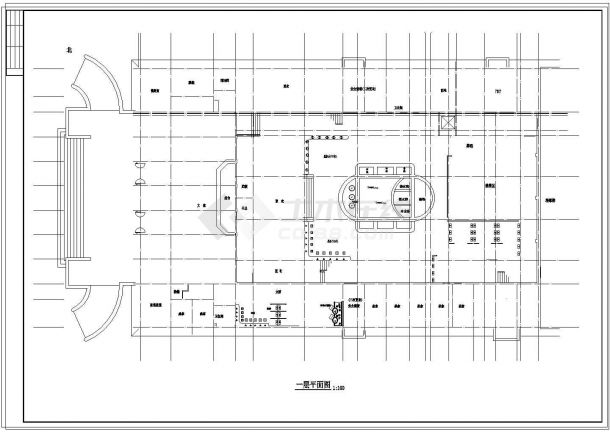 洗浴中心建筑设计CAD平面图-图一