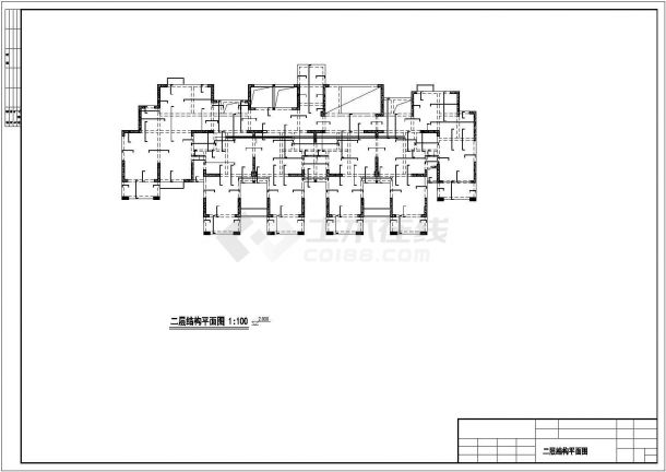 福州市太阳路某修现代化小区18层剪力墙结构住宅楼结构设计CAD图纸-图二