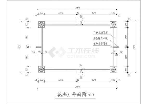 某景观园林公园内花池及树池设计cad施工详图-图一