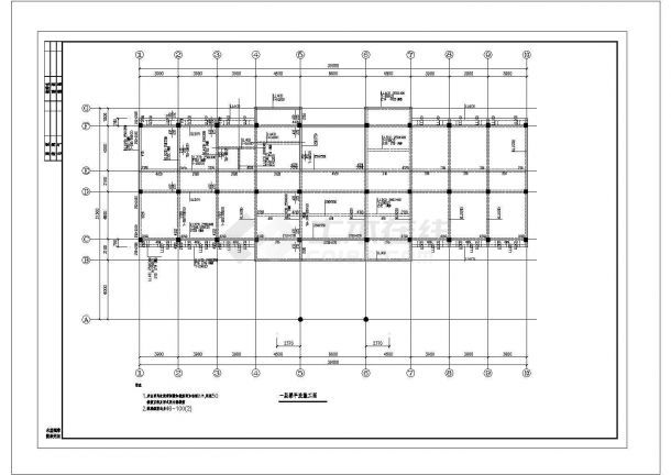 办公楼框架结构规划CAD套图-图一