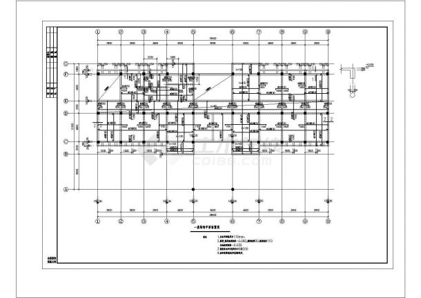 办公楼框架结构规划CAD套图-图二