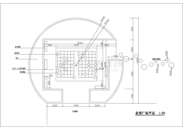 某大型城市休闲广场景观设计cad建筑施工详图-图一