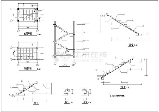 某城市阁楼层框架住宅楼建筑设计结构CAD设计资料-图一