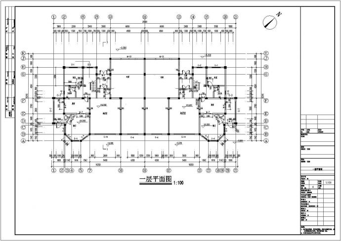 某城市五层框架私人住宅楼建筑设计结构CAD资料_图1