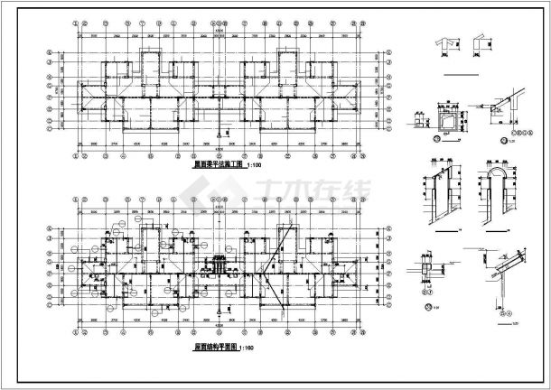 某城市带阁楼异形商业住宅楼建筑设计结构CAD资料-图一