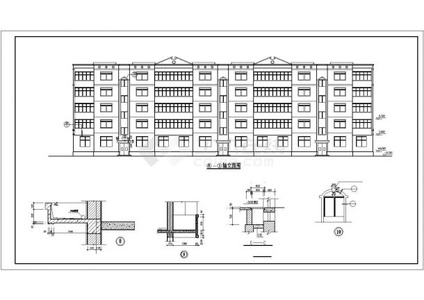 某城市5层框架单元住宅楼建筑设计结构CAD资料-图二