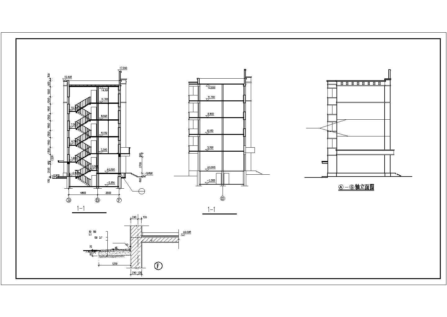 某城市5层框架单元住宅楼建筑设计结构CAD资料