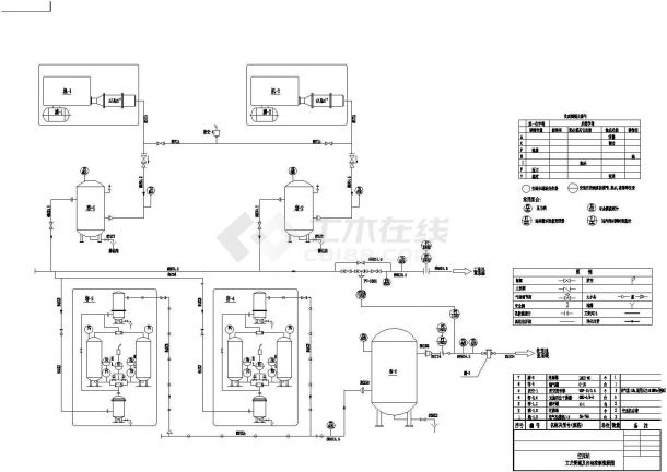 某厂房空压站管道及控制cad详细流程大样图纸-图二