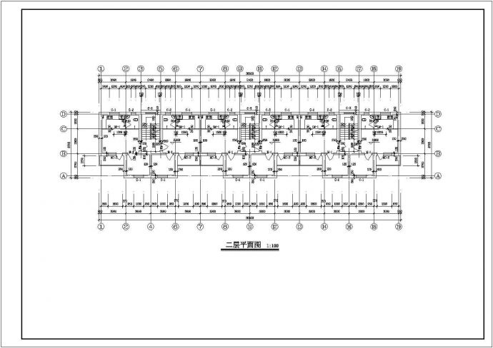 南京某消防支队1100平米4层框混结构宿舍楼平立剖面设计CAD图纸_图1