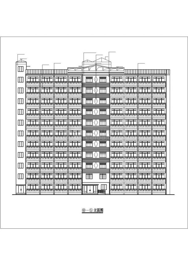 7900平米11层剪力墙结构公寓住宅楼全套建筑设计CAD图纸-图一