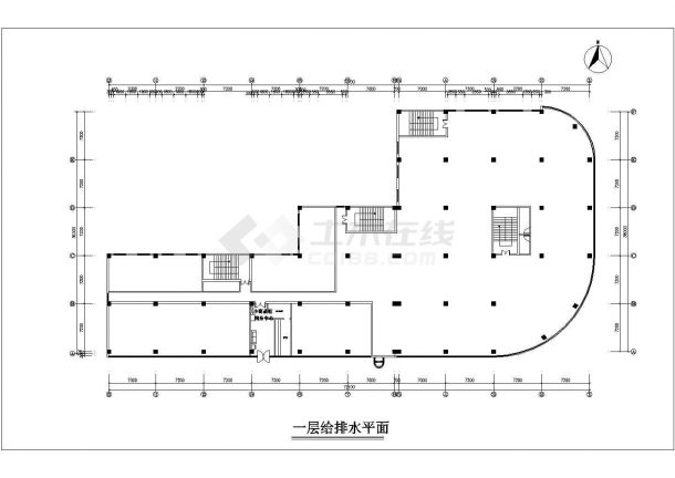 [上海]知名酒店给排水施工图纸（机械循环方式供应热水）-图一