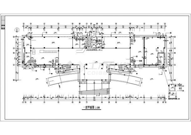 南宁市某单位9500平米7+1层框架结构办公楼全套建筑设计CAD图纸-图二