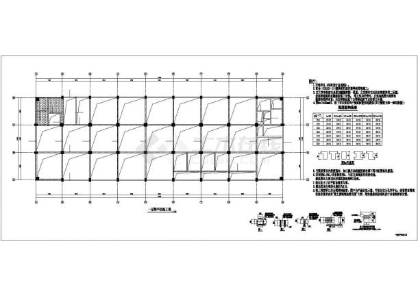 珠海市某服装厂9000平米五层框架结构加工车间结构设计CAD图纸-图二
