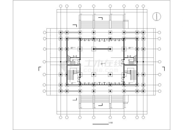 某二层框架结构中式古典风格亭楼设计cad建筑施工图-图二